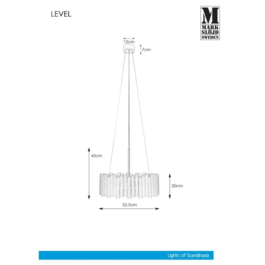 Markslöjd 107925 - Candelabro pendente LEVEL 3xE27/60W/230V