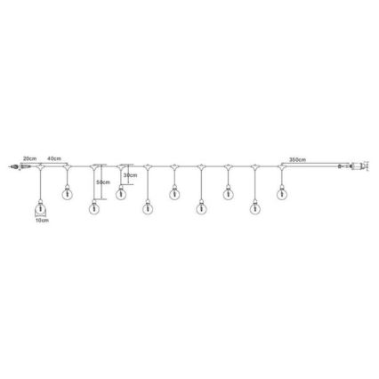 Markslöjd 108021 - Corrente exterior LED GARDEN24 START 7,5m 10xLED/2,9W/230V IP44