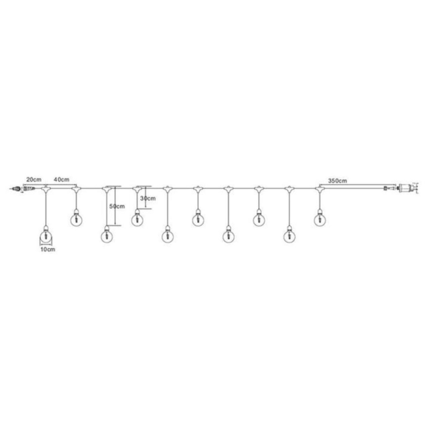 Markslöjd 108021 - Corrente exterior LED GARDEN24 START 7,5m 10xLED/2,9W/230V IP44