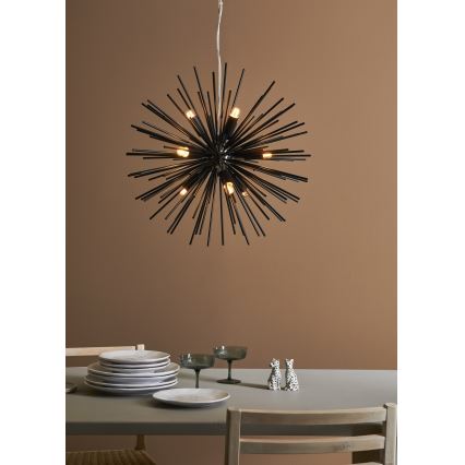 Markslöjd 108048 - Candelabro num fio SOLEIL 9xE14/20W/230V preto antigo