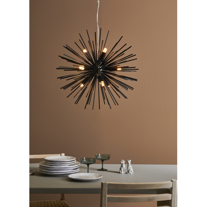 Markslöjd 108048 - Candelabro num fio SOLEIL 9xE14/20W/230V preto antigo
