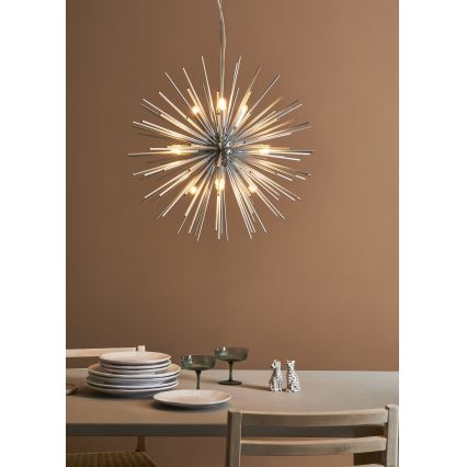 Markslöjd 108049 - Candelabro num fio SOLEIL 9xE14/20W/230V prata