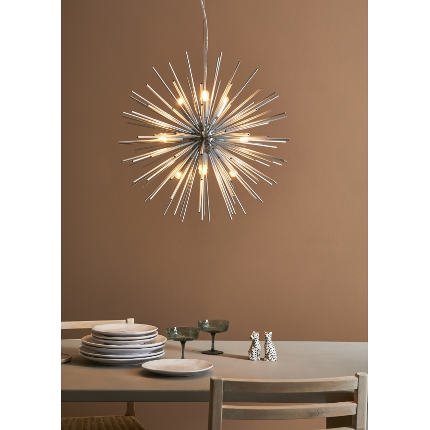 Markslöjd 108049 - Candelabro num fio SOLEIL 9xE14/20W/230V prata