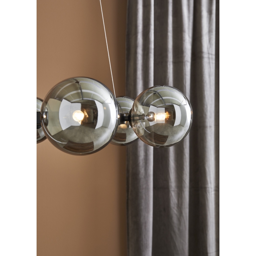 Markslöjd 108051 - Candelabro num fio CIRCLE 6xG9/20W/230V preto antigo