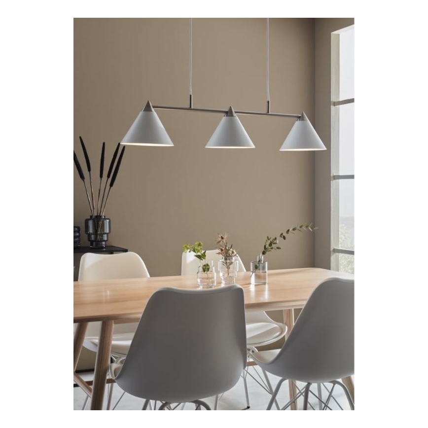 Markslöjd 108075 - Candelabro suspenso KLINT 3xE14/40W/230V branco
