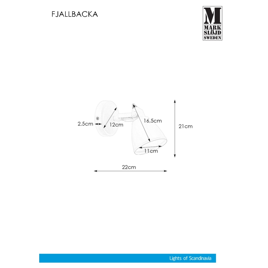 Markslöjd 108082 - Iluminação de parede de casa de banho FJÄLLBACKA 1xG9/20W/230V IP44