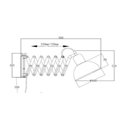 Markslöjd 108104 - Iluminação de parede RIGGS 1xE27/60W/230V latão