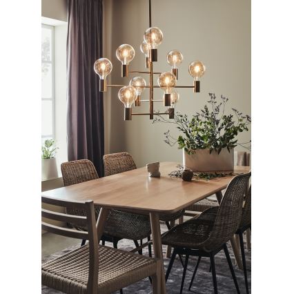 Markslöjd 108117 - Candelabro pendente PARIS 10xE27/60W/230V dourado