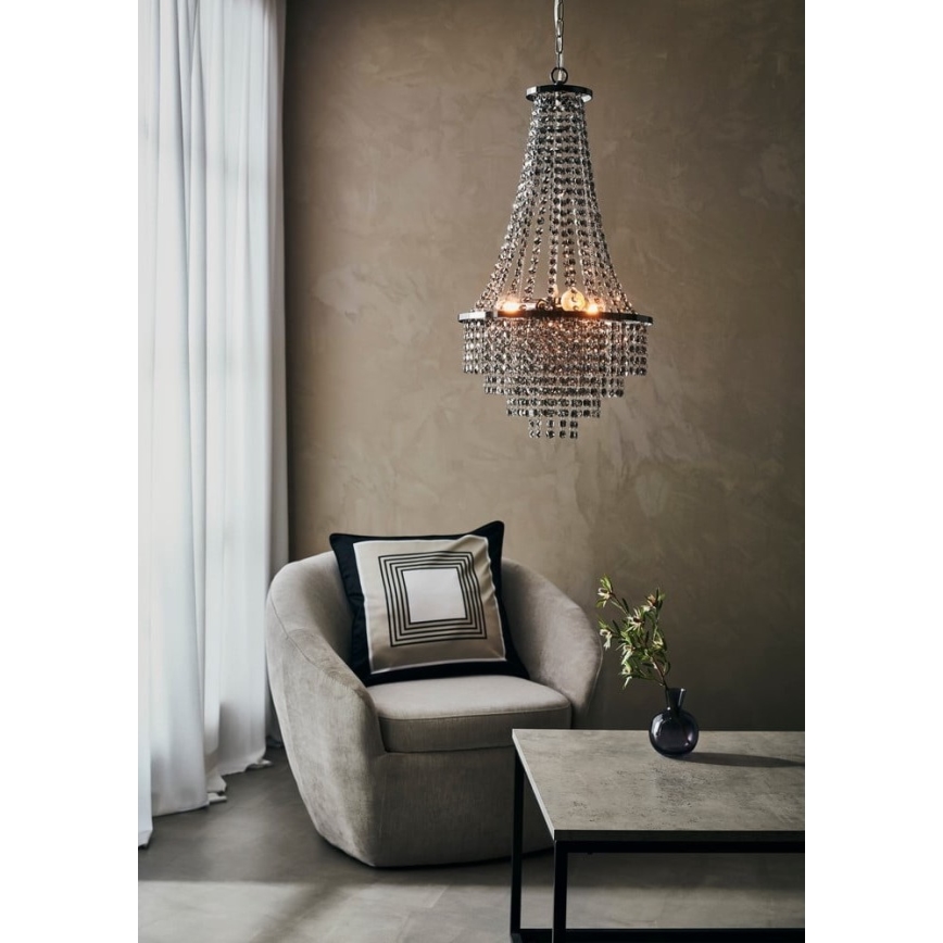 Markslöjd 108124 - Candelabro suspenso de cristal ALLINGTON 3xE14/25W/230V preto