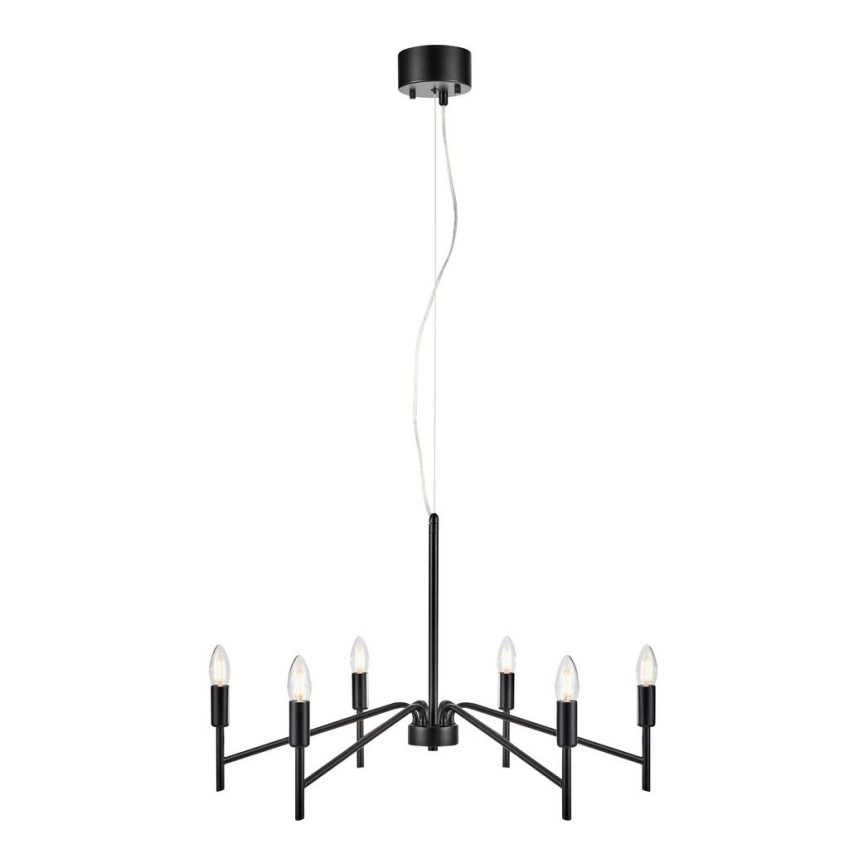 Markslöjd 108209 - Candelabro suspenso MONARCH 6xE14/18W/230V preto
