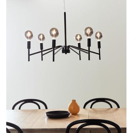 Markslöjd 108209 - Candelabro suspenso MONARCH 6xE14/18W/230V preto