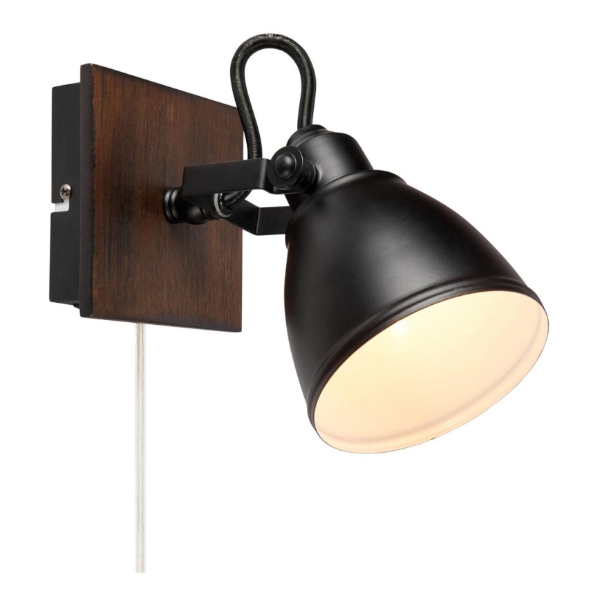 Markslöjd 108211 - Foco de parede NATIVE 1xE14/18W/230V preto/castanho