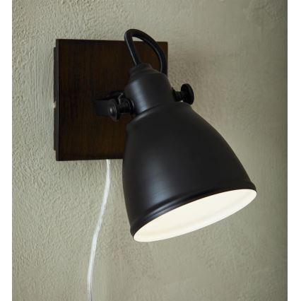 Markslöjd 108211 - Foco de parede NATIVE 1xE14/18W/230V preto/castanho