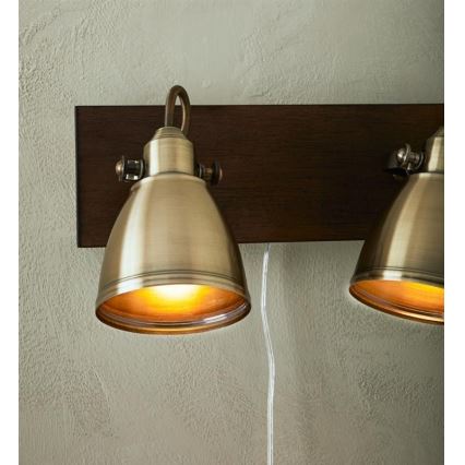 Markslöjd 108214 - Foco de parede NATIVE 2xE14/18W/230V latão/castanho