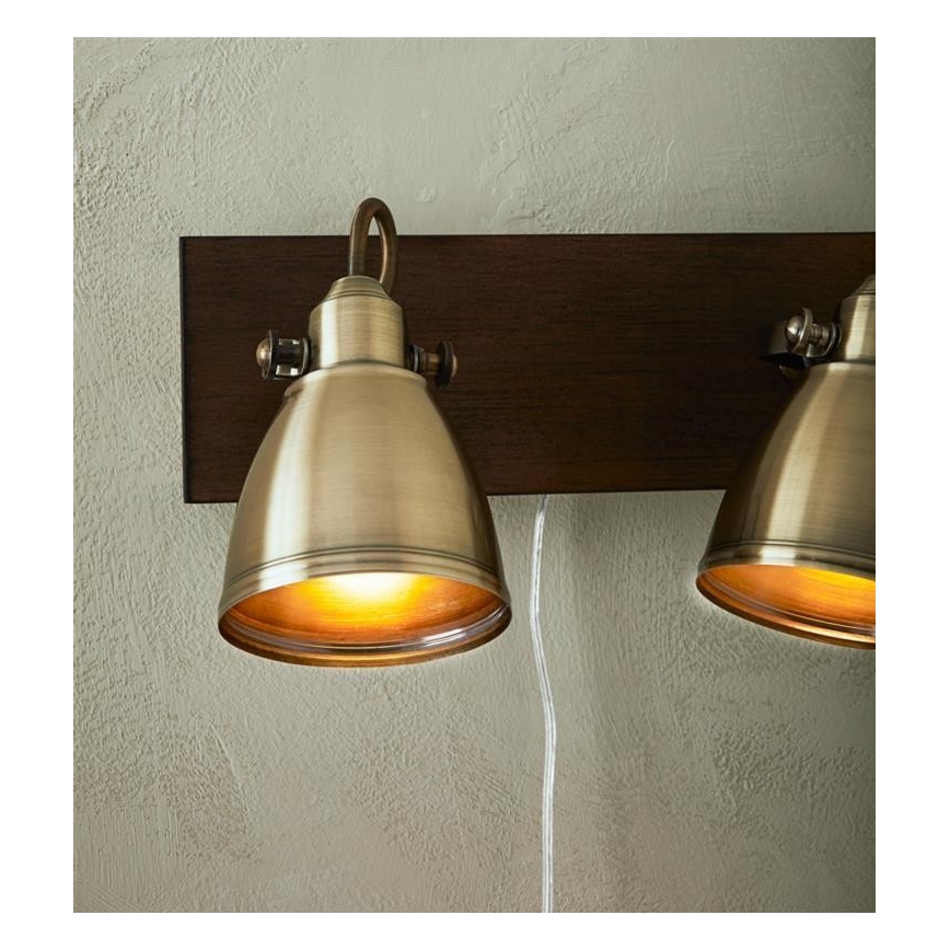 Markslöjd 108214 - Foco de parede NATIVE 2xE14/18W/230V latão/castanho