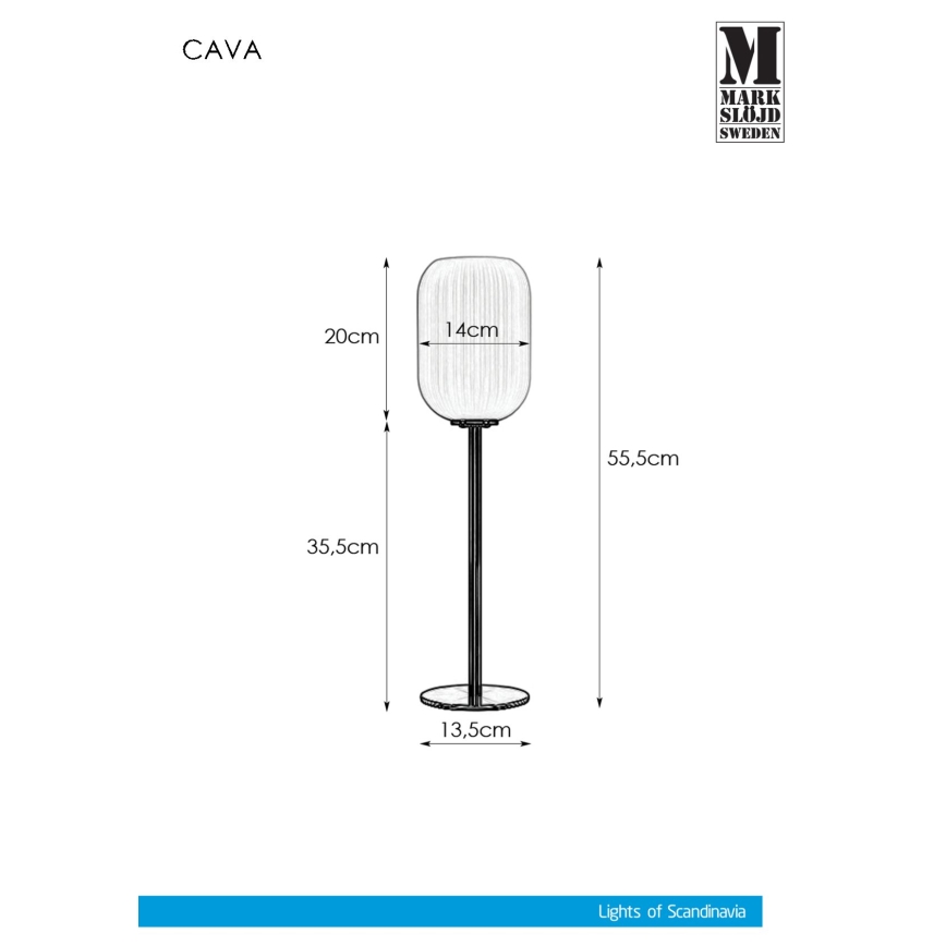 Markslöjd 108251 - Candeeiro de mesa CAVA 1xE14/40W/230V dourado