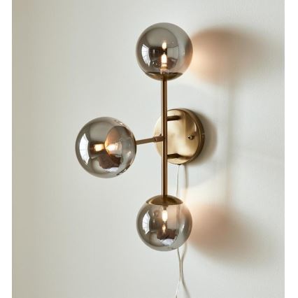 Markslöjd 108253 - Iluminação de parede TRINITY 3xG9/20W/230V dourada/cinzenta