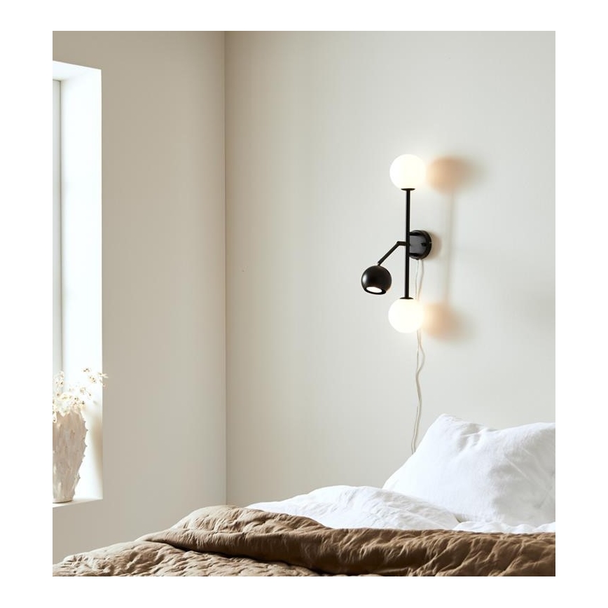 Markslöjd 108255 - Iluminação de parede BESIDE 2xG9/20W/230V + 1xGU10/7W/230V preta