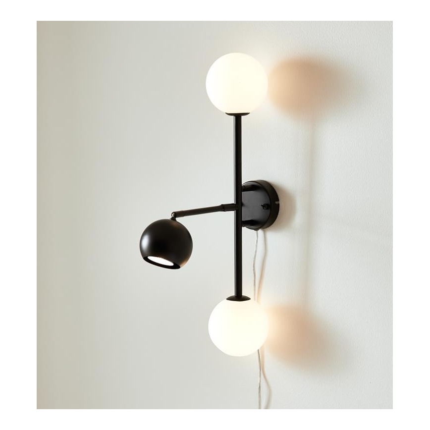 Markslöjd 108255 - Iluminação de parede BESIDE 2xG9/20W/230V + 1xGU10/7W/230V preta