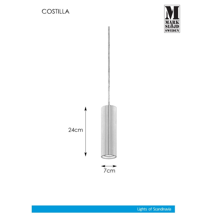 Markslöjd 108472 - Candeeiro suspenso COSTILLA 1xGU10/7W/230V antracite