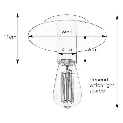 Markslöjd 108540 - Iluminação de teto PIATTO 1xE27/40W/230V preto