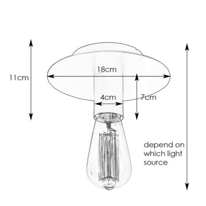 Markslöjd 108541 - Iluminação de teto PIATTO 1xE27/40W/230V dourada