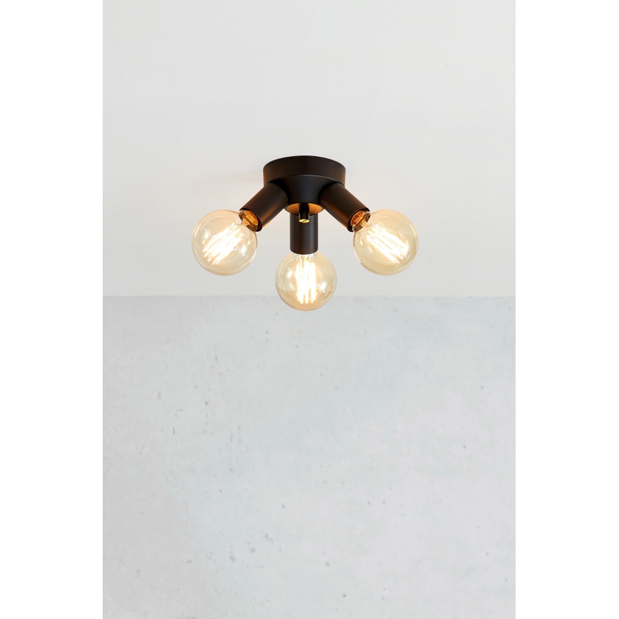 Markslöjd 108549 - Iluminação de teto MAZZO 3xE27/40W/230V preto