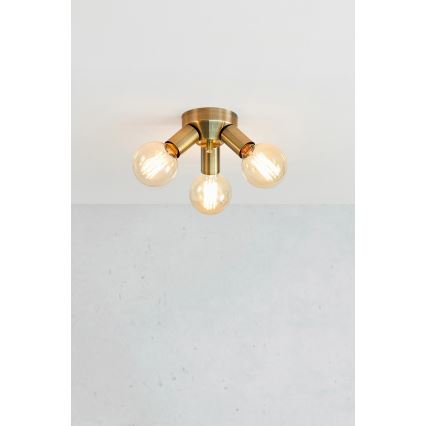 Markslöjd 108550 - Iluminação de teto MAZZO 3xE27/40W/230V latão
