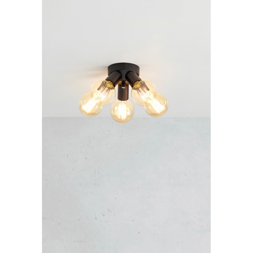 Markslöjd 108552 - Iluminação de teto MAZZO 5xE27/40W/230V preto