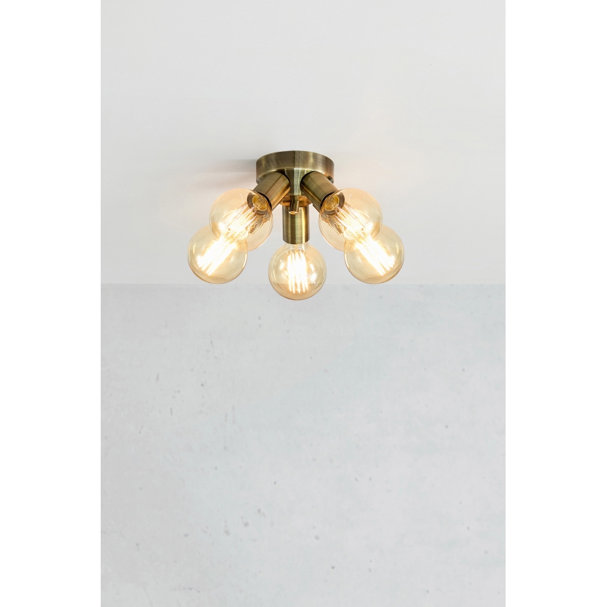 Markslöjd 108553 - Iluminação de teto MAZZO 5xE27/40W/230V latão