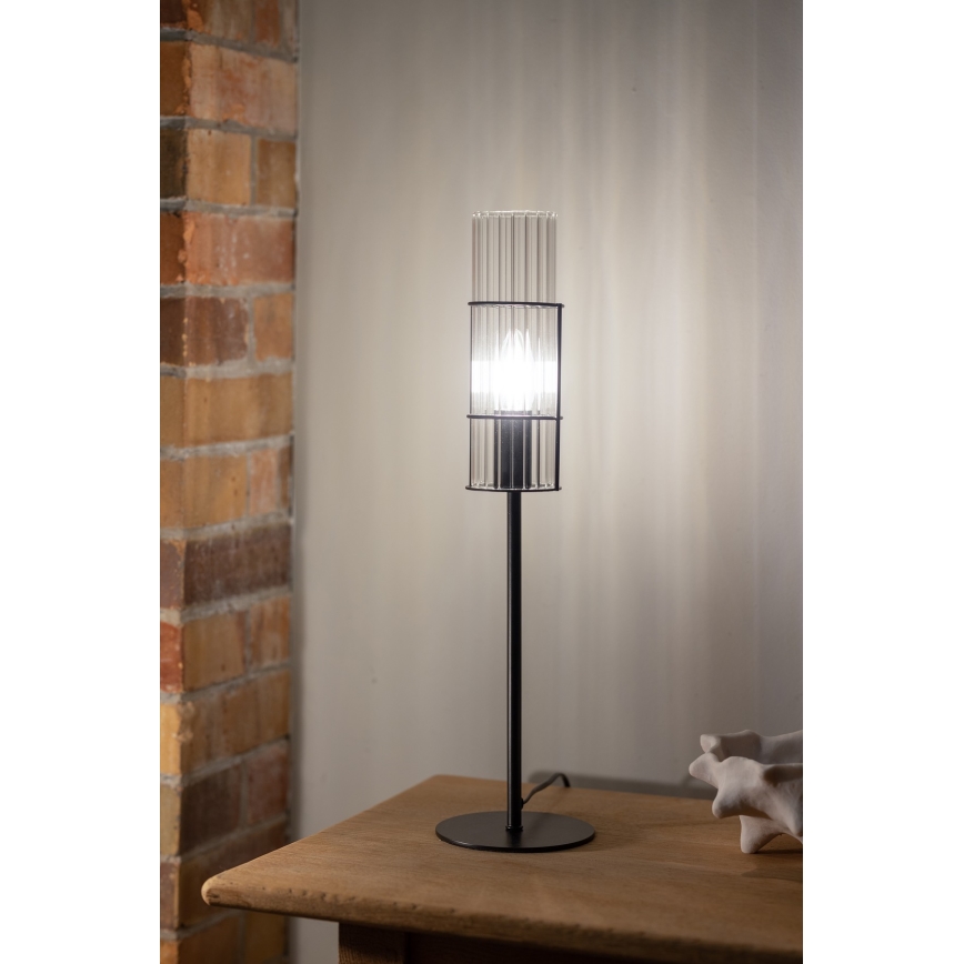 Markslöjd 108555 - Candeeiro de mesa TUBO 1xE14/40W/230V 50 cm preto/clear