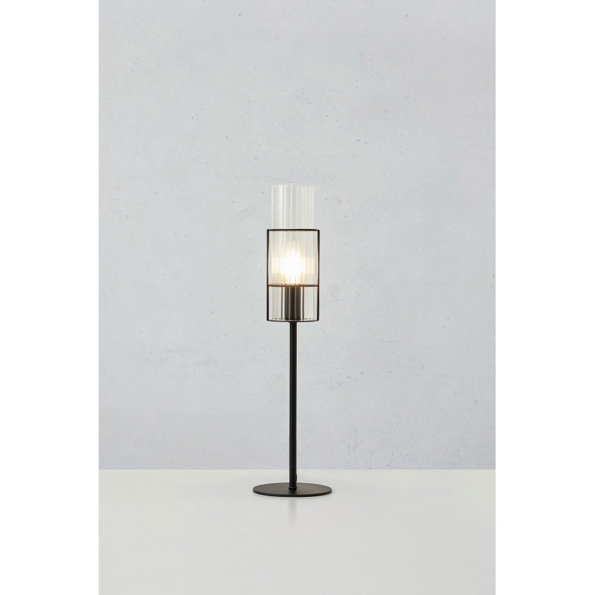 Markslöjd 108555 - Candeeiro de mesa TUBO 1xE14/40W/230V 50 cm preto/clear