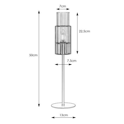 Markslöjd 108555 - Candeeiro de mesa TUBO 1xE14/40W/230V 50 cm preto/clear