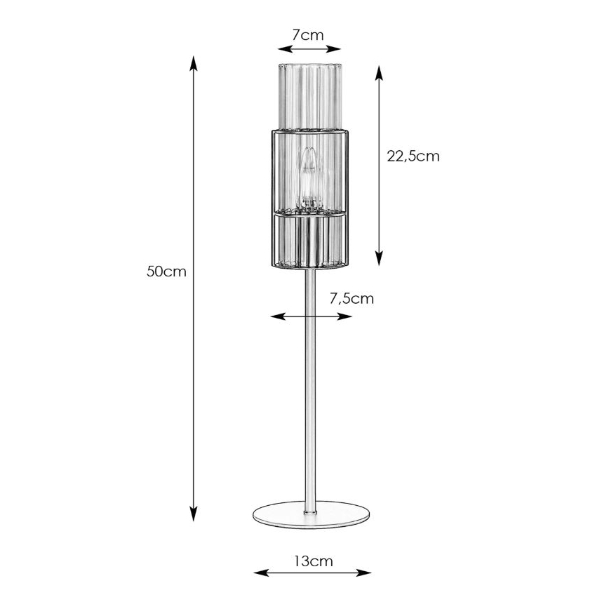 Markslöjd 108555 - Candeeiro de mesa TUBO 1xE14/40W/230V 50 cm preto/clear