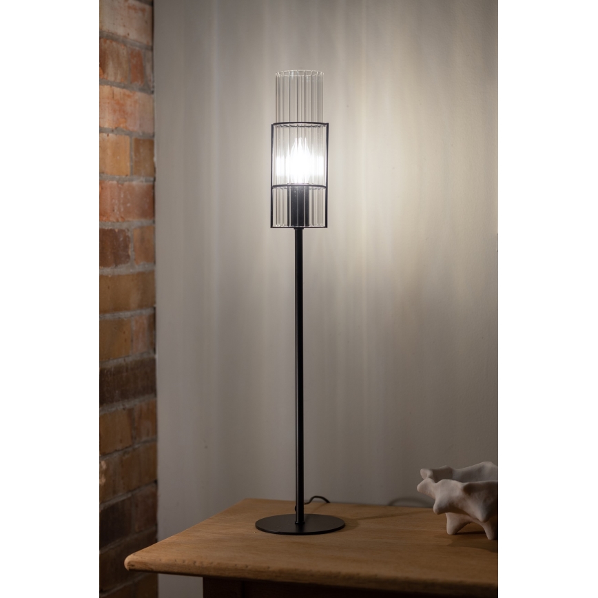 Markslöjd 108556 - Candeeiro de mesa TUBO 1xE14/40W/230V 65 cm preto/clear