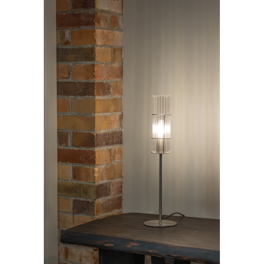 Markslöjd 108557 - Candeeiro de mesa TUBO 1xE14/40W/230V 50 cm cromado brilhante/clear