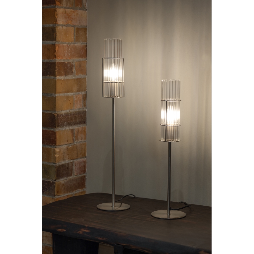 Markslöjd 108557 - Candeeiro de mesa TUBO 1xE14/40W/230V 50 cm cromado brilhante/clear