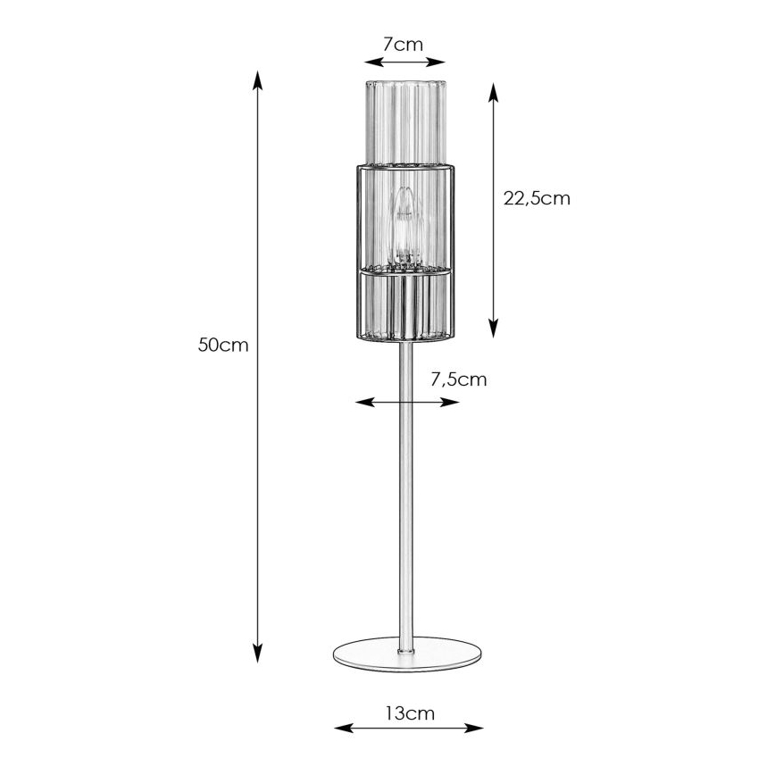 Markslöjd 108557 - Candeeiro de mesa TUBO 1xE14/40W/230V 50 cm cromado brilhante/clear