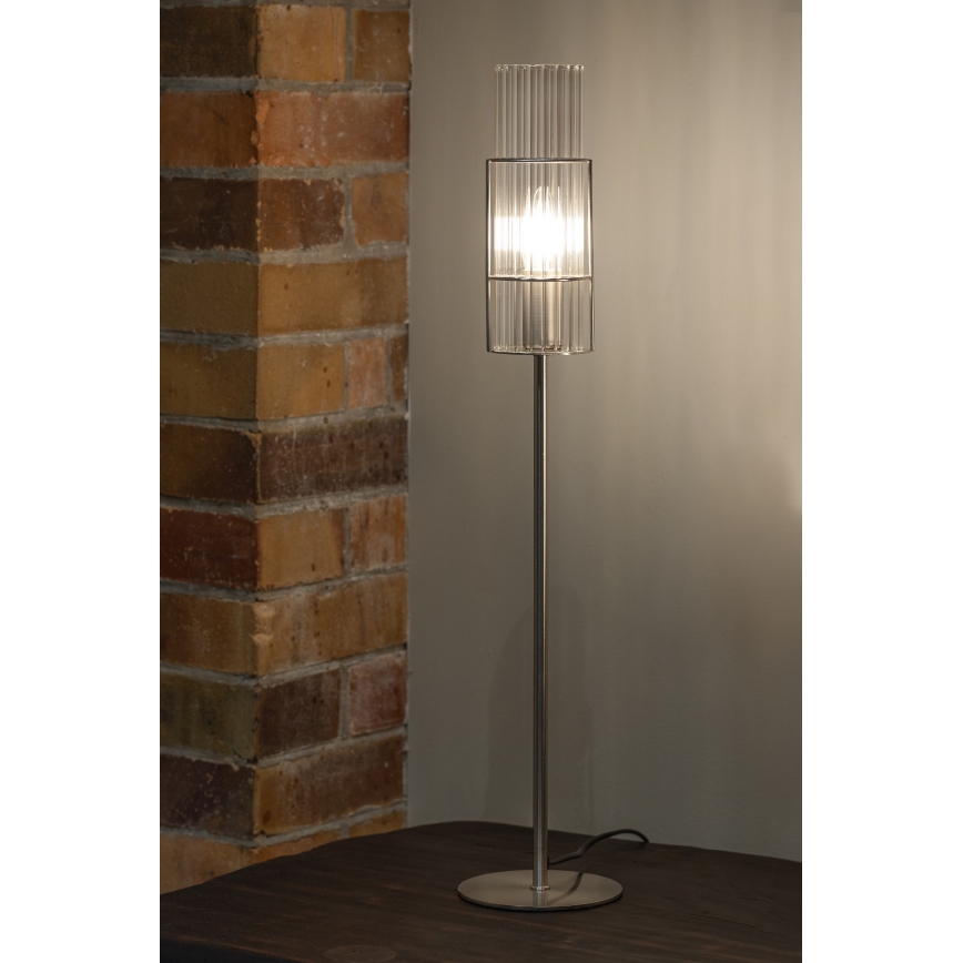 Markslöjd 108558 - Candeeiro de mesa TUBO 1xE14/40W/230V 65 cm cromado brilhante/clear