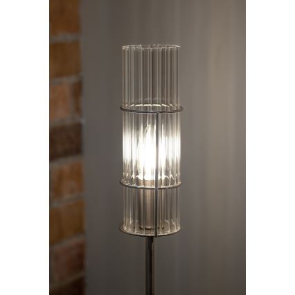 Markslöjd 108558 - Candeeiro de mesa TUBO 1xE14/40W/230V 65 cm cromado brilhante/clear