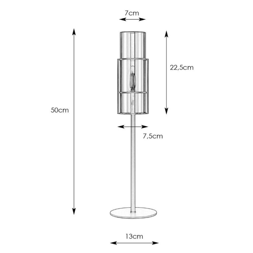 Markslöjd 108559 - Candeeiro de mesa TUBO 1xE14/40W/230V 50 cm preto