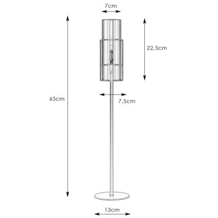 Markslöjd 108560 - Lâmpada de mesa TORCIA 1xE14/40W/230V 65 cm preta