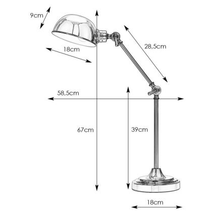 Markslöjd 108583 - Candeeiro de mesa PORTLAND 1xE27/40W/230V cromado brilhante