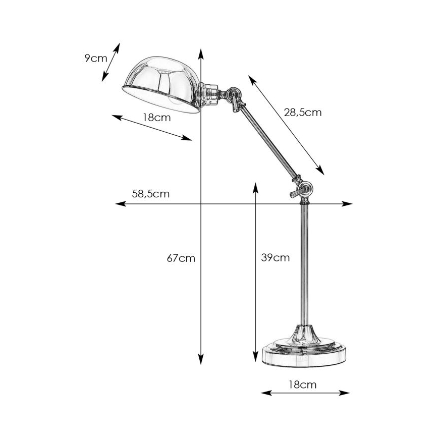Markslöjd 108583 - Candeeiro de mesa PORTLAND 1xE27/40W/230V cromado brilhante