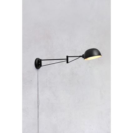 Markslöjd 108587 - Candeeiro de parede PORTLAND 1xE27/40W/230V preto