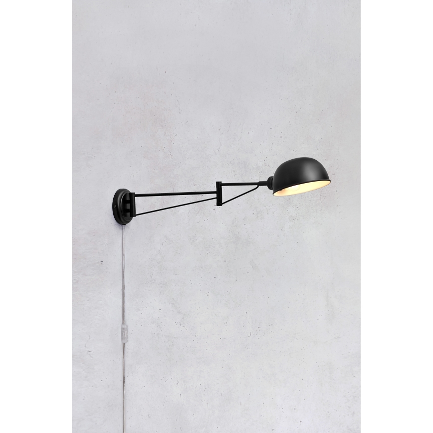 Markslöjd 108587 - Candeeiro de parede PORTLAND 1xE27/40W/230V preto