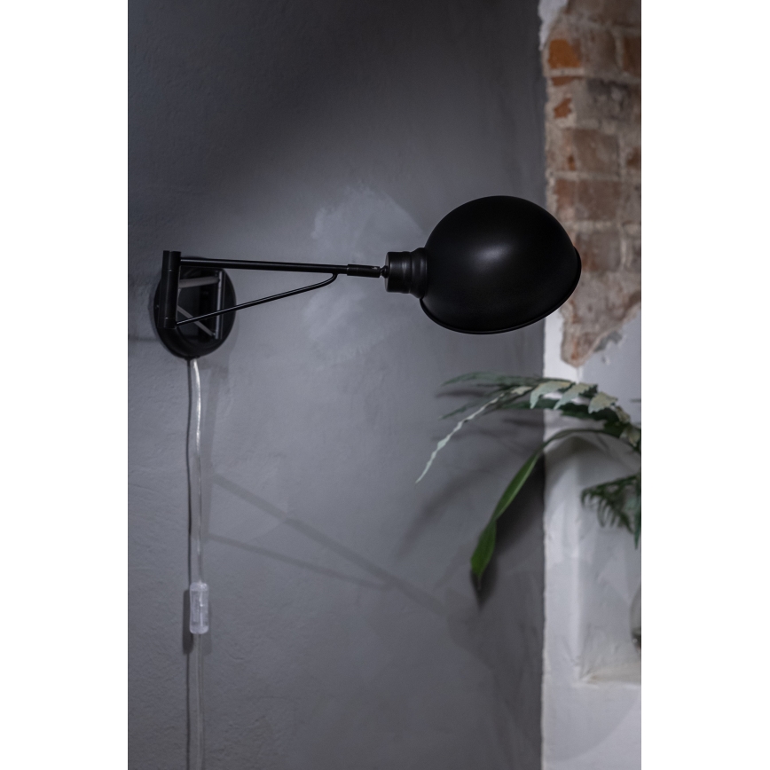 Markslöjd 108587 - Candeeiro de parede PORTLAND 1xE27/40W/230V preto