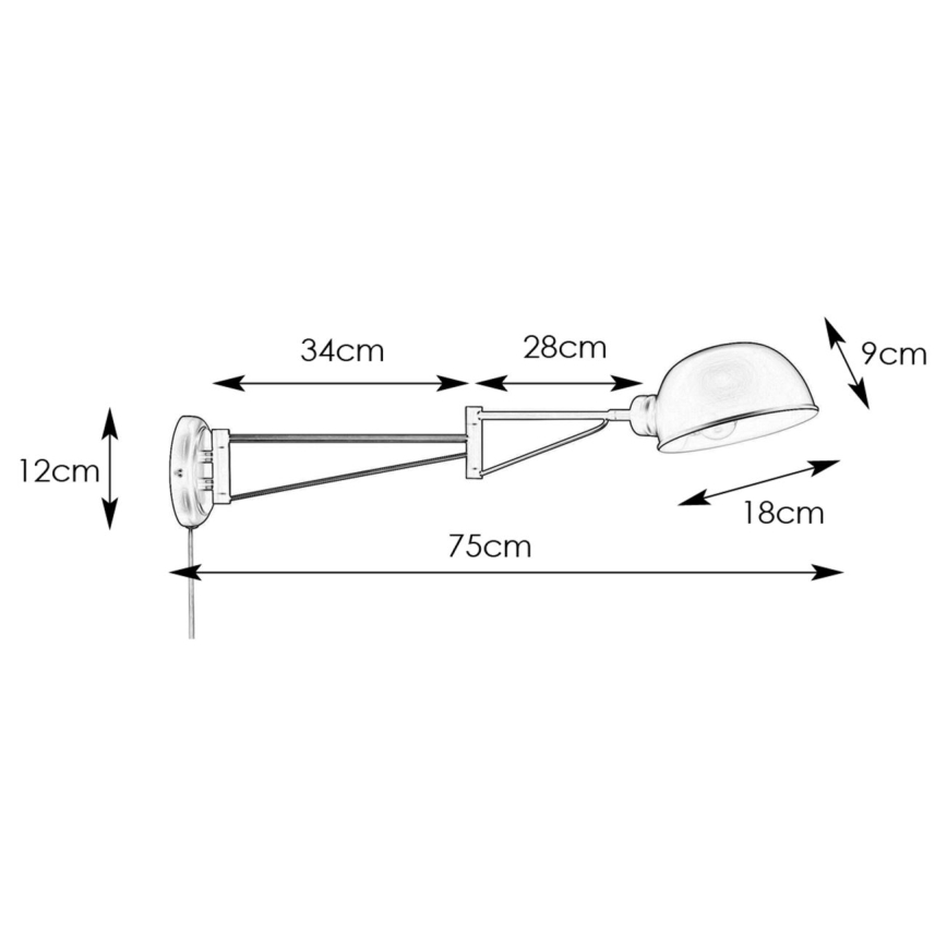 Markslöjd 108587 - Candeeiro de parede PORTLAND 1xE27/40W/230V preto