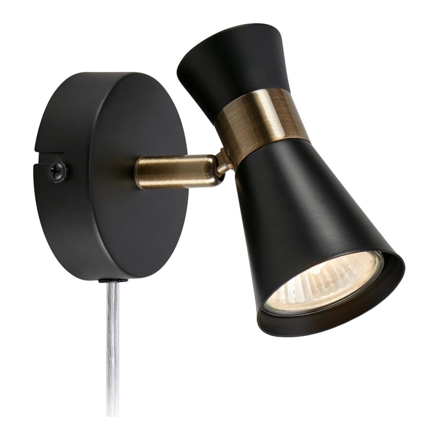 Markslöjd 108625 - Foco de parede FOLIE 1xGU10/7W/230V preto/latão