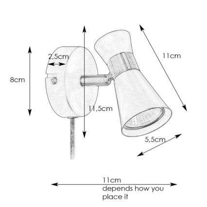 Markslöjd 108625 - Foco de parede FOLIE 1xGU10/7W/230V preto/latão